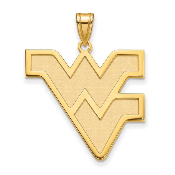 10k Yellow Gold West Virginia U. XL Logo Pendant